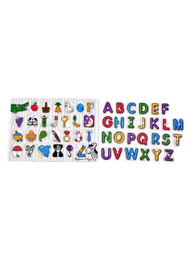 Wooden Alphabet Pegged Puzzle Educational Toys