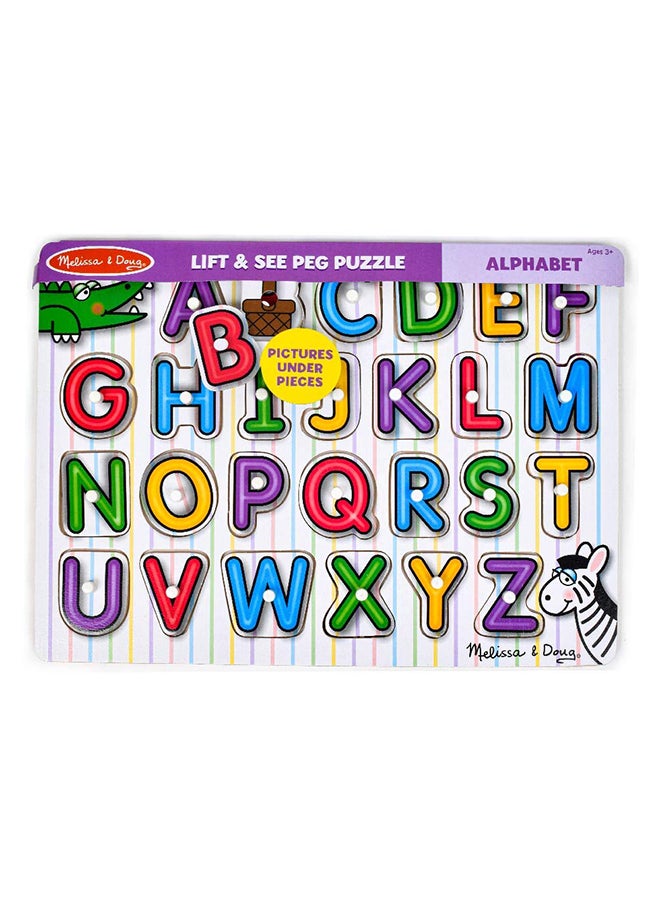 Wooden Alphabet Pegged Puzzle Educational Toys