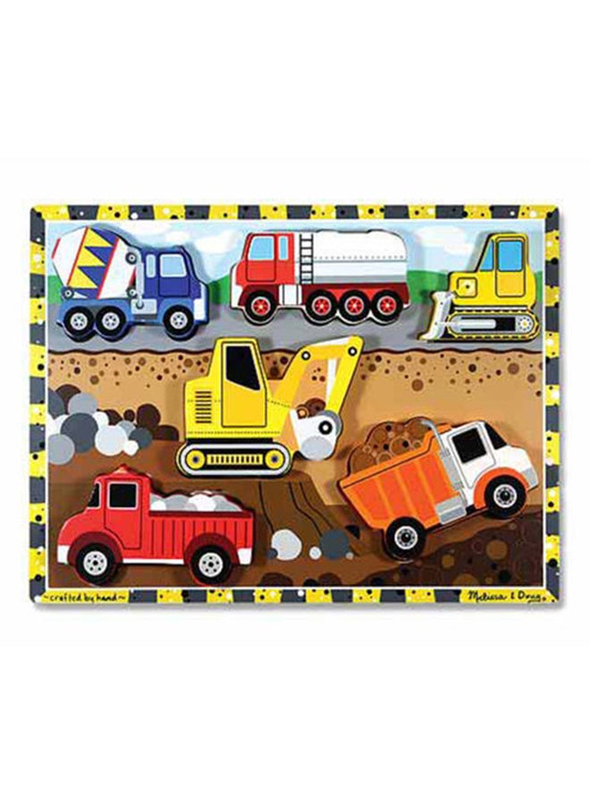 6-Pieces Construction Chunky Pegged Puzzles