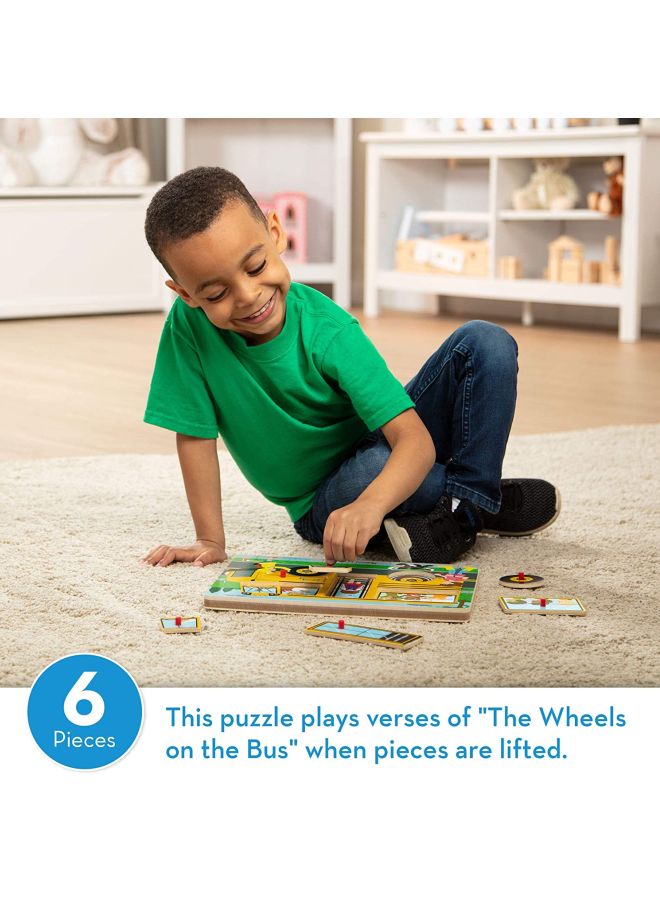 The Wheels On The Bus Sound Puzzle MD739 8.75 x 11.75 x 0.75inch