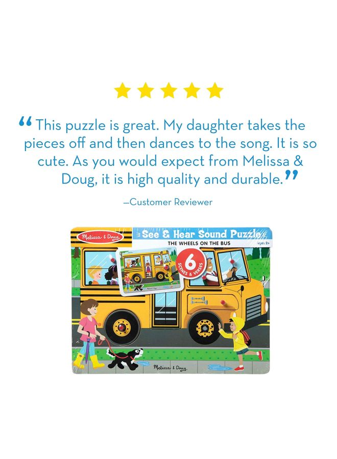 The Wheels On The Bus Sound Puzzle MD739 8.75 x 11.75 x 0.75inch