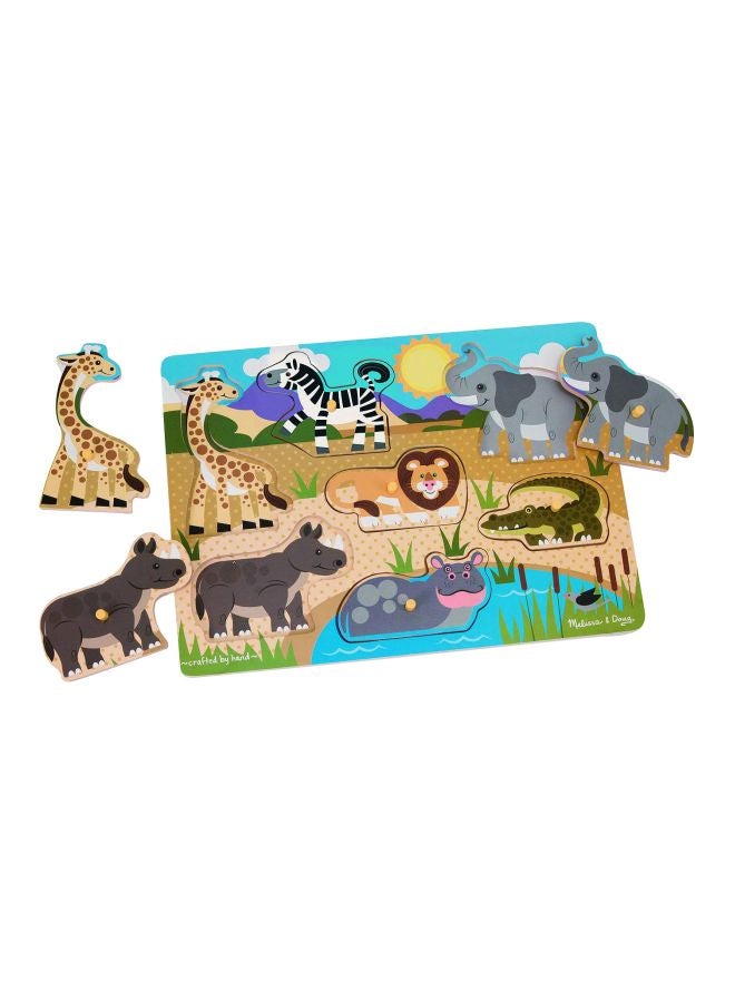 7-Piece Of Safari Peg Puzzle 30x21x2cm