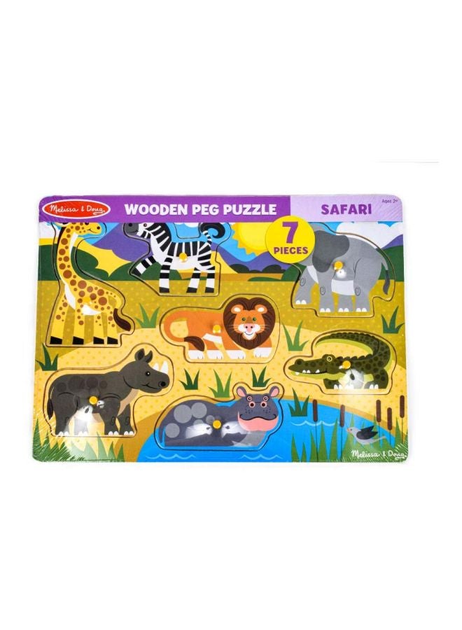 7-Piece Of Safari Peg Puzzle 30x21x2cm