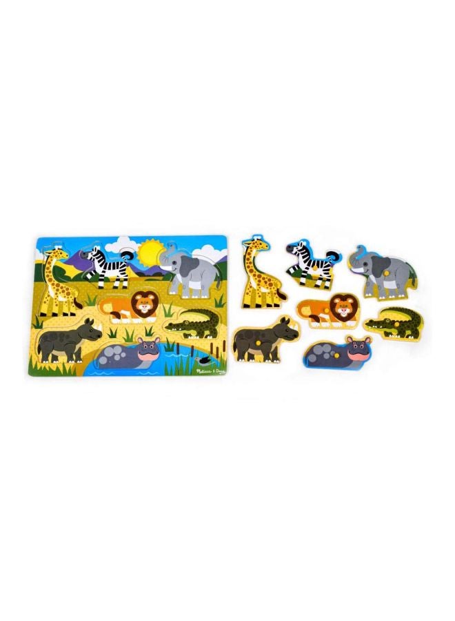 7-Piece Of Safari Peg Puzzle 30x21x2cm