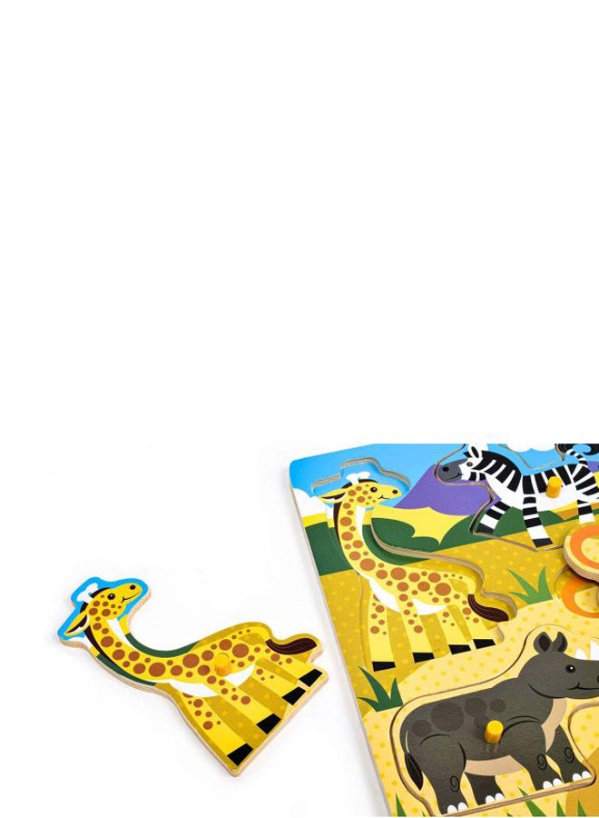 7-Piece Of Safari Peg Puzzle 30x21x2cm