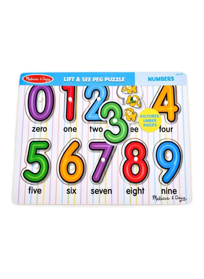 10-Piece See-Inside Numbers Pegged Puzzle 3273