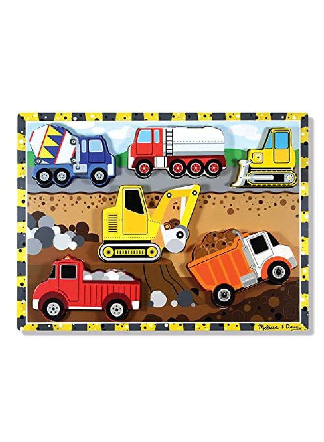 Construction Vehicles Wooden Chunky Puzzle (6 Pcs)