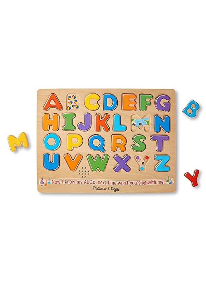 Wooden Alphabet Sound Puzzle Wooden Puzzle With Sound Effects (26 Pcs)