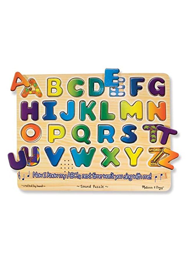 Wooden Alphabet Sound Puzzle Wooden Puzzle With Sound Effects (26 Pcs)