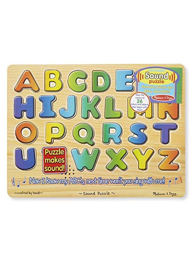 Wooden Alphabet Sound Puzzle Wooden Puzzle With Sound Effects (26 Pcs)