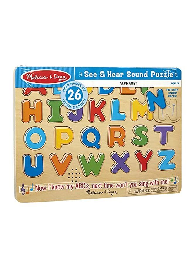 Wooden Alphabet Sound Puzzle Wooden Puzzle With Sound Effects (26 Pcs)