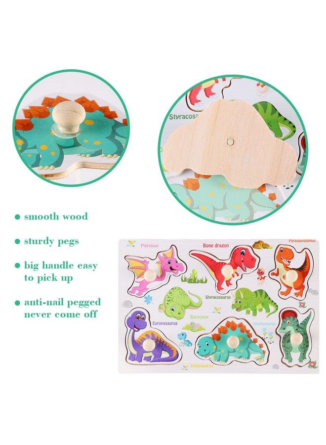 Wooden Peg Puzzles For Toddlers 13 Kidseducational Preschool Peg Puzzle Toy Set Of 3 Toddler Puzzles Traffic Dinosaur And Fruit Ideal Gift For Ages 1 2 3 Boys And Girls