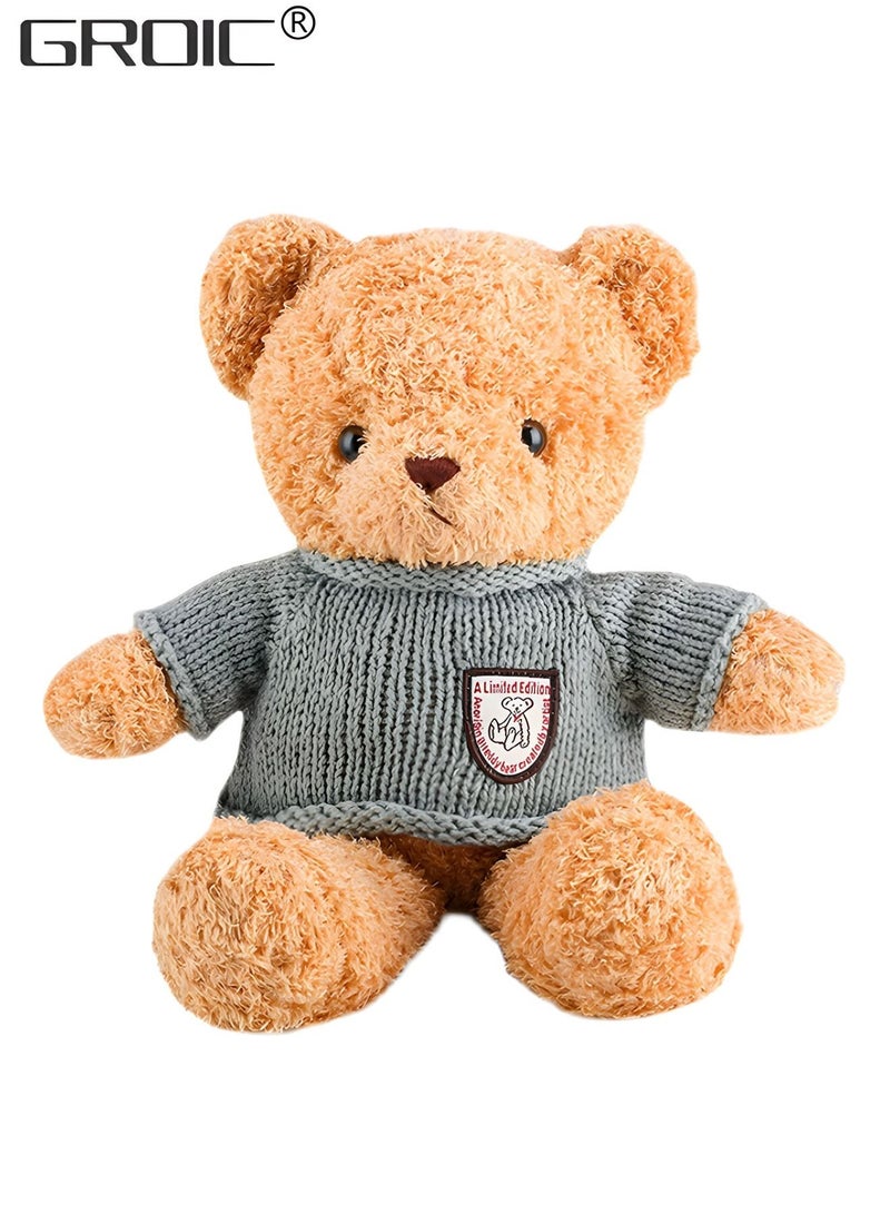 30CM Teddy Bear Stuffed Animal Plush Bear with Sweater, Lovely Plushies for Animal Themed Parties,Children's Companion Toy