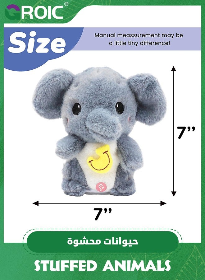 Talking Elephant Repeats What You Say Light up Nodding Electric Speaking Interactive Animated Toy with USB Charger Gift for Toddlers,Elephant Stuffed Animal Toy