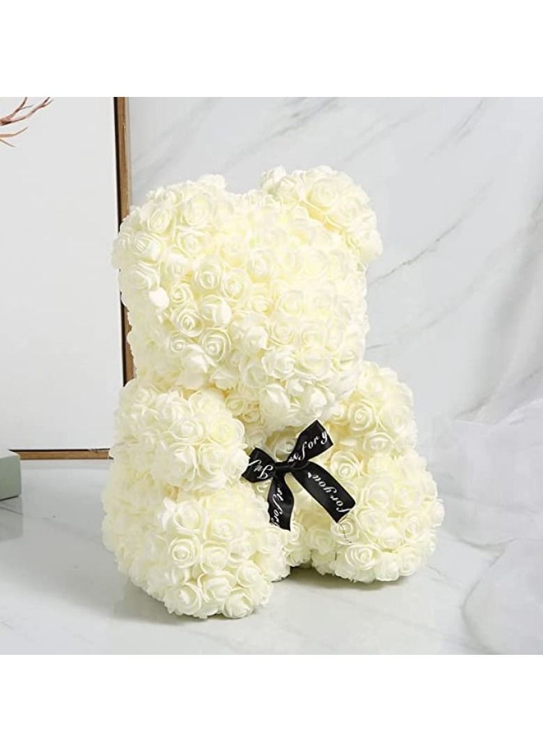 COOLBABY 40cm Rose Bear Gift Rose Handmade Rose Teddy Bear Immortal Rose Teddy Bear Gift Mother's Day Wedding Anniversary Bridal Shower Birthday Gift