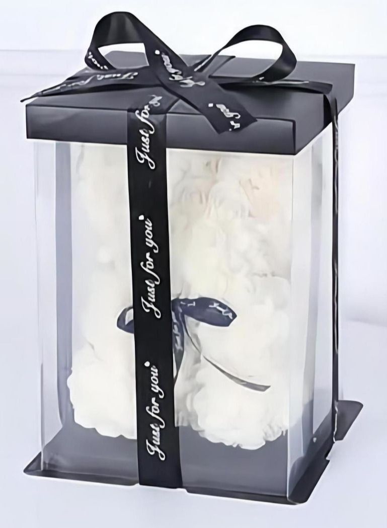 COOLBABY 40cm Rose Bear Gift Rose Handmade Rose Teddy Bear Immortal Rose Teddy Bear Gift Mother's Day Wedding Anniversary Bridal Shower Birthday Gift