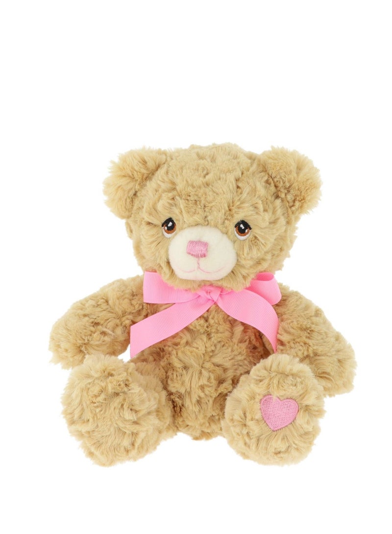 18cm Keeleco Bramble Bear with Pink Heart & Ribbon