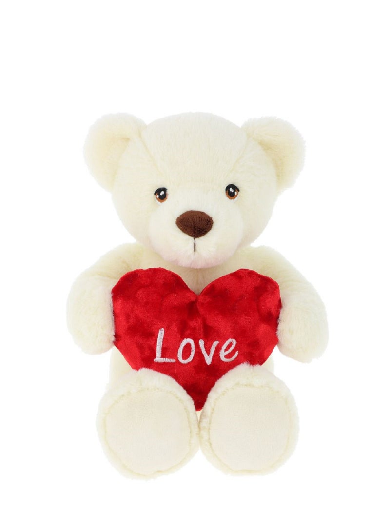 30cm Keeleco Cream Barney Bear with Heart