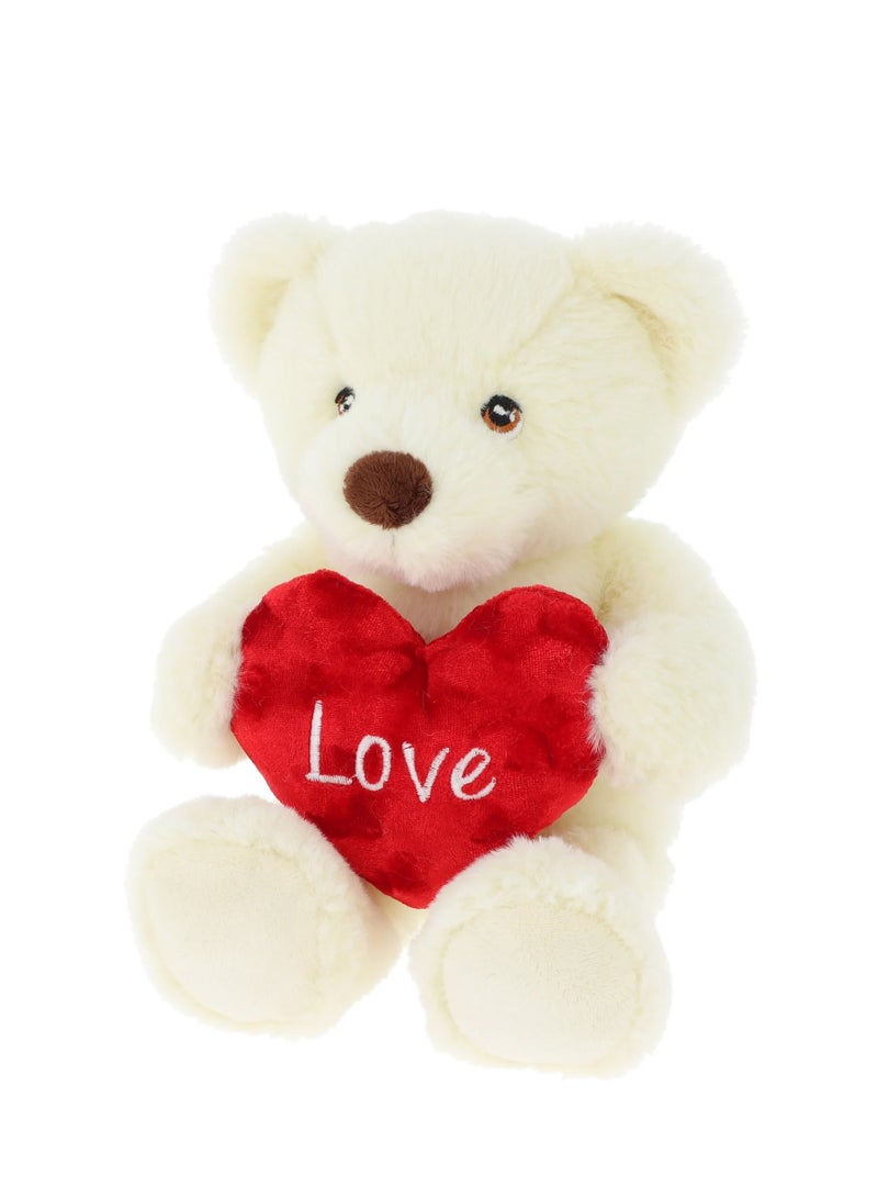 30cm Keeleco Cream Barney Bear with Heart