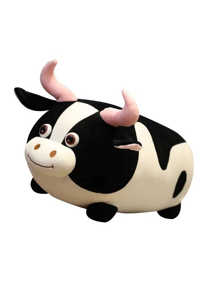 Cartoon Cow Plush Soft Stuffed Toy Animal Sleeping Pillow Cushion For Kids Room (Size: 30 Cm Color: White And Black)