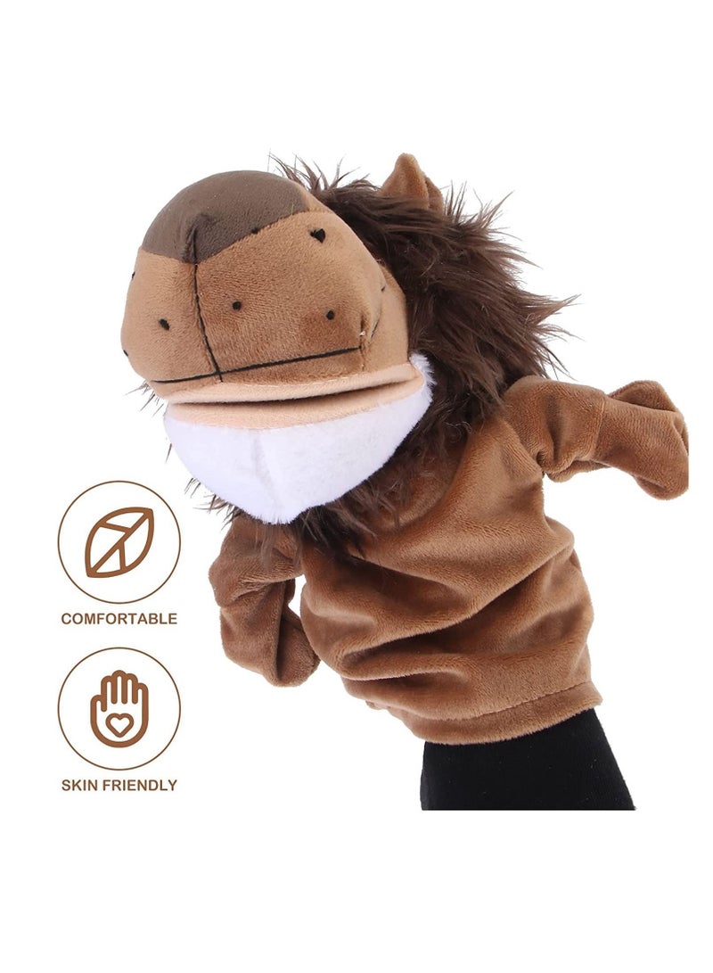 Hand Puppet, Plush Lion Animal Toys for Imaginative Pretend Play Stocking Storytelling, Figure Finger Doll Parent-Child Interactive Toy Gift Storytelling Teaching Preschool Role