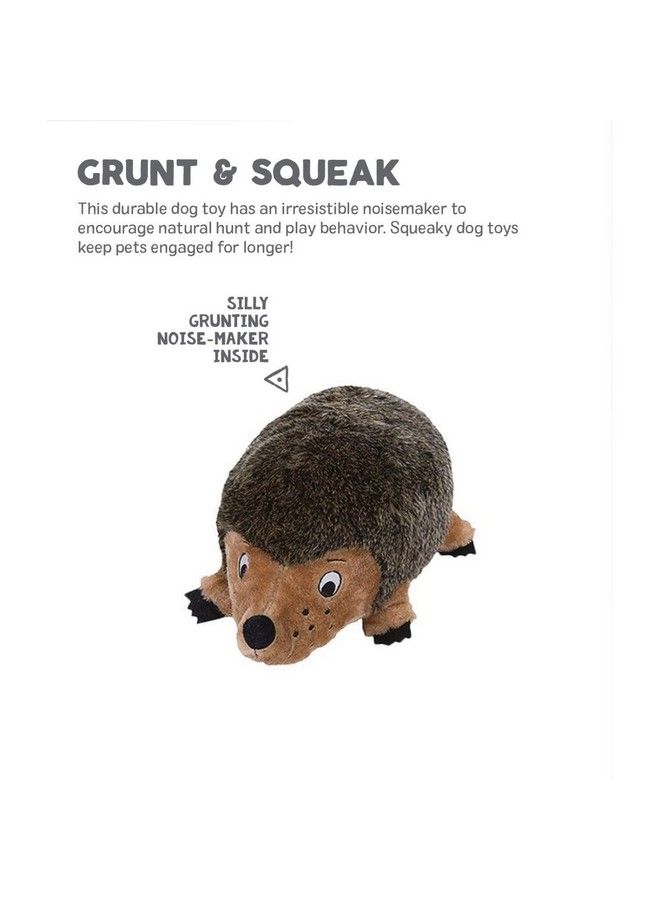 Hedgehogz Squeaky Dog Toy Cuddly Soft Toy For Dogs Durable Plush Fluffy Toy For Awesome Pets Lg Model:32022 Brown Medium