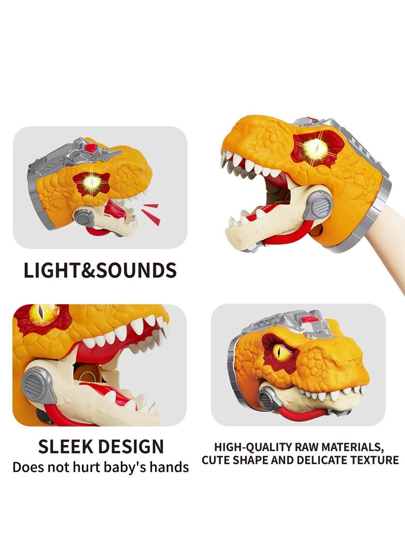 Dinosaur Hand Puppets Realistic Animal Head Toys with Light Sound for Boys Girls Perfect Gift Kids 3 to 8 Years Old