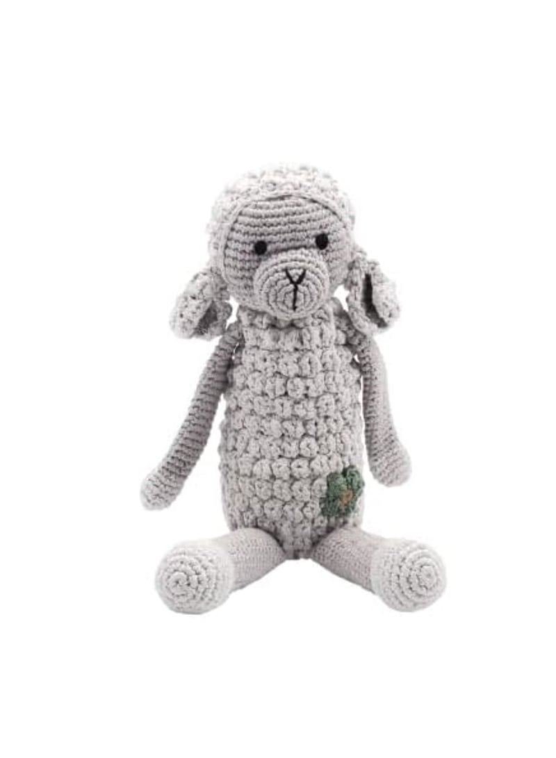 Pebble Handmade Lamb Crochet Fair Trade Imaginative Expressive Premium Stuffed Animal Soft Plush Toy- Gift for Kids- Easily Washable toy for little babies