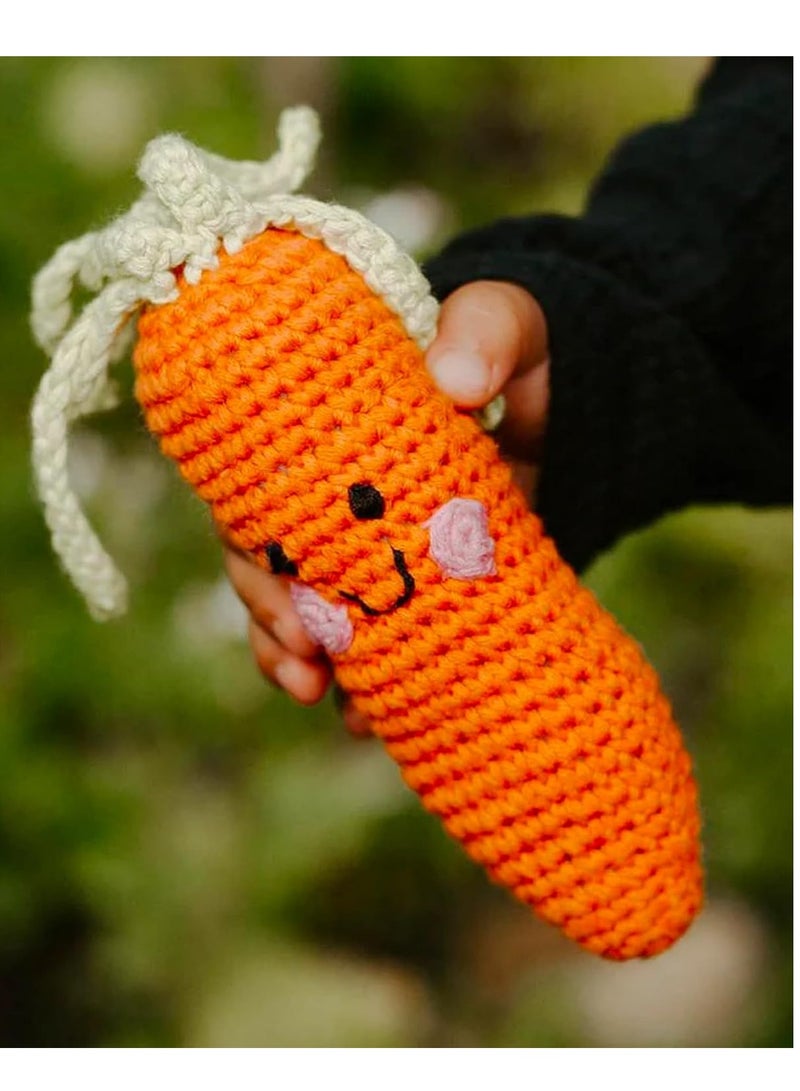 Pebble Handmade Carrott Crochet Fair Trade Imaginative Expressive Premium Stuffed Soft Plush Toy- Gift for Kids- Easily Washable toy for little babies