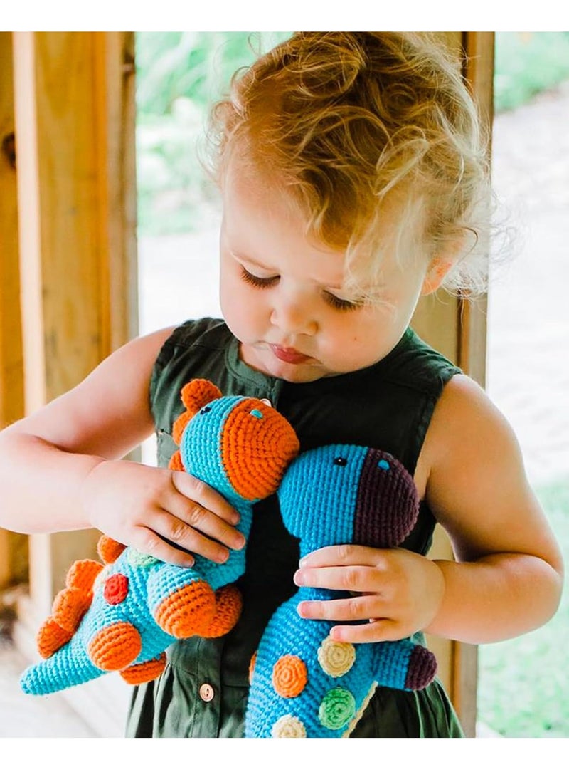 Pebble Handmade Dinosaur Crochet Fair Trade Imaginative Expressive Premium Stuffed Animal Soft Plush Toy- Gift for Kids- Easily Washable toy for little babies