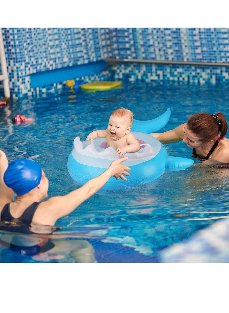 Airbags Floating Inflatable Swimming Float Baby Ring Pool with Canopy Floatie Swim for Kids Aged 9-36 Months
