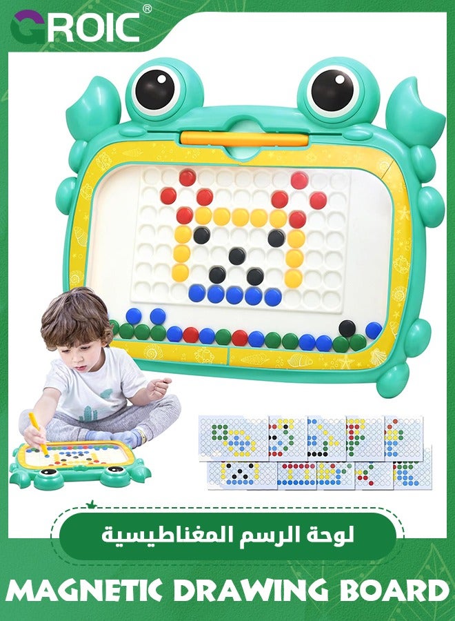 Magnetic Dots Drawing Board Travel Games for Kids, Little Bear Magnetic Dot Art with Magnetic Pen and Beads for Kids,Montessori Magnetic Dots Board for Kids