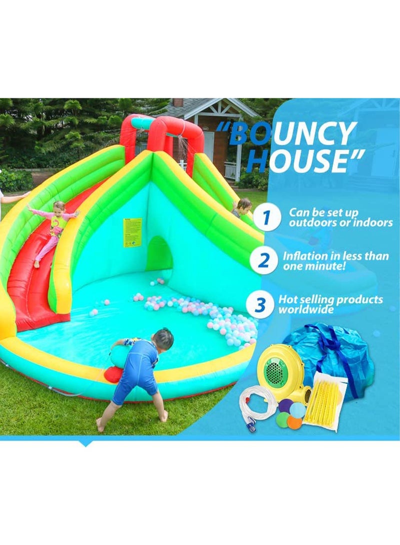 Inflatable Twin Water Slide With Tunnel for Kids Outdoor Play