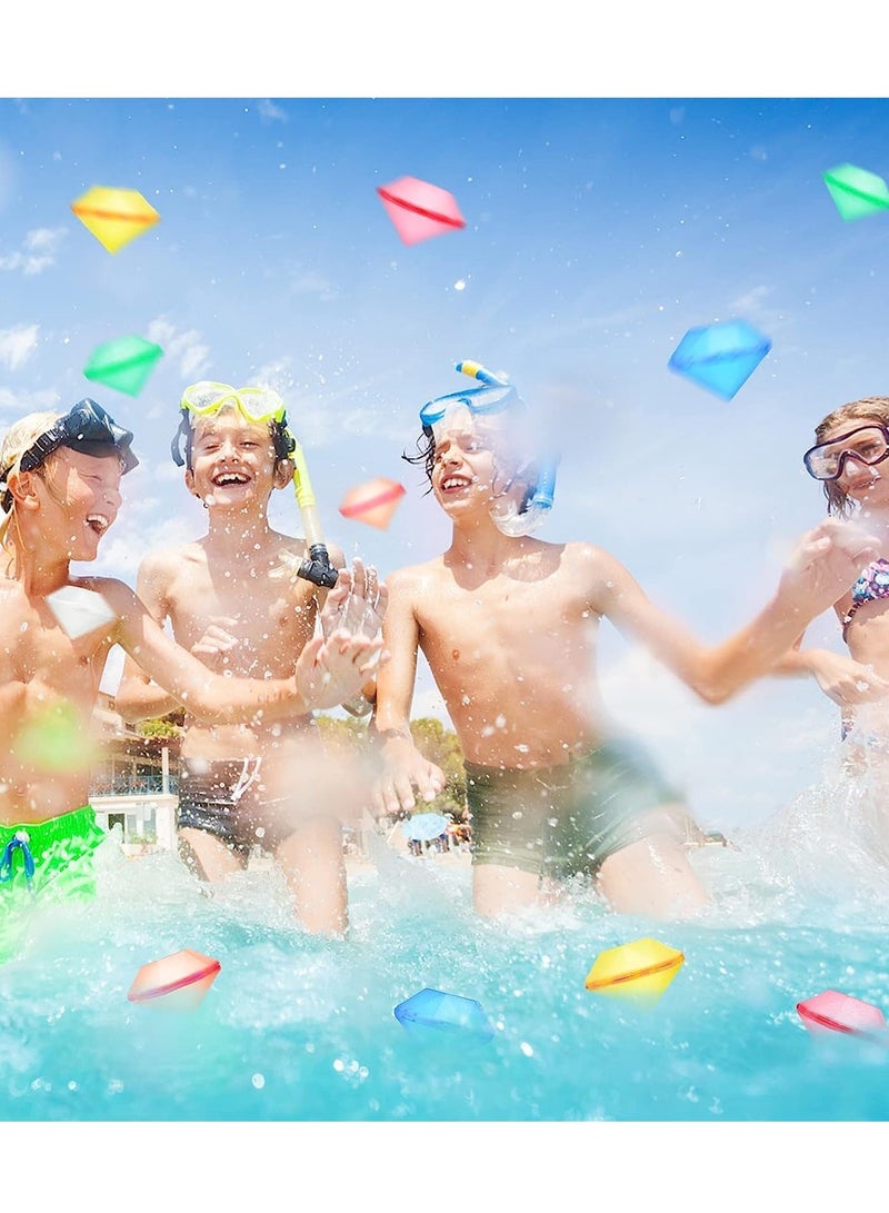 Water Bomb Balloons Reusable 6 PCS Soft Silicone Water Splash Ball for Kids School Self-Sealing Refillable Water Bomb for Kids Adults Fun Water Fight Game Summer Swimming Pool Party Supplies（A）