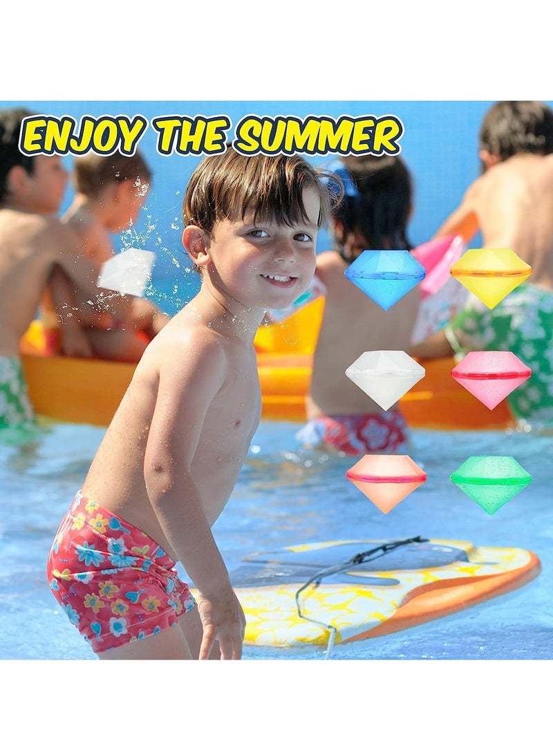 Water Bomb Balloons Reusable 6 PCS Soft Silicone Water Splash Ball for Kids School Self-Sealing Refillable Water Bomb for Kids Adults Fun Water Fight Game Summer Swimming Pool Party Supplies（A）