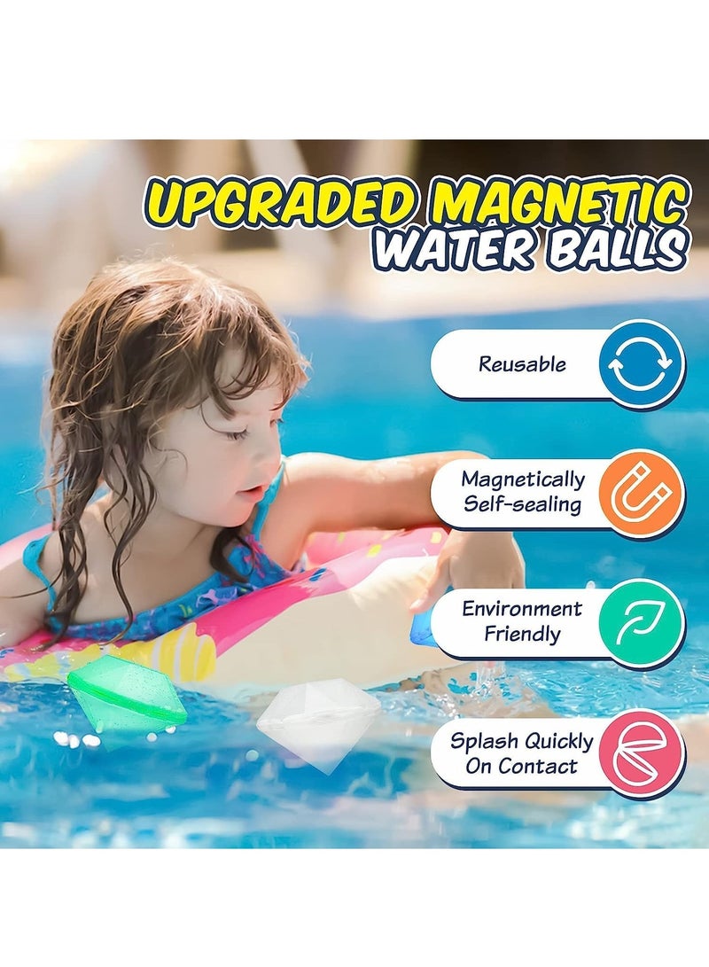 Water Bomb Balloons Reusable 6 PCS Soft Silicone Water Splash Ball for Kids School Self-Sealing Refillable Water Bomb for Kids Adults Fun Water Fight Game Summer Swimming Pool Party Supplies（A）