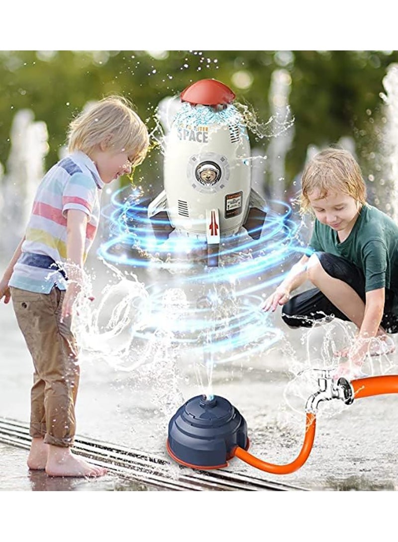 Sprinkler Rocket Water Toys for Kids Water Spray Rocket,Hydro Launch Water Rocket Toys Attaches to Garden Hose Splashing Fun Toys Summer Yard Outdoor Water Toys for Kids Age 3+ (White)