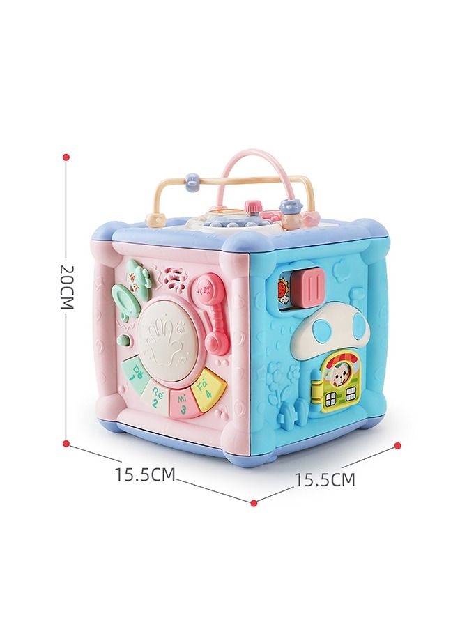 7 In 1 Multifunction Activity Cube Rechargeable Polyhedron Early Educational Toy with Light and Sound