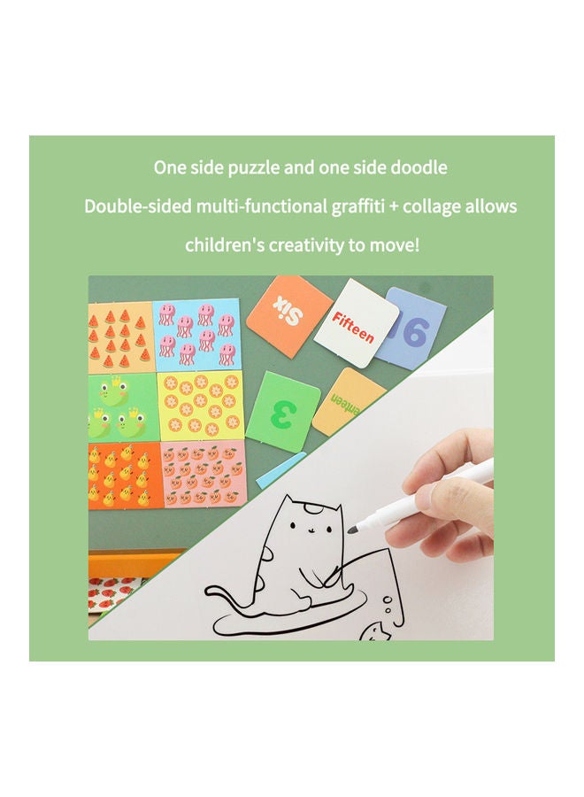 Educational Magnetic Wooden Art Easel Double Side Learning Puzzles Toys For Kids Toddlers Boys Girls Children Games Montessori Gift (Word Matching Theme) 27*4.4*20cm