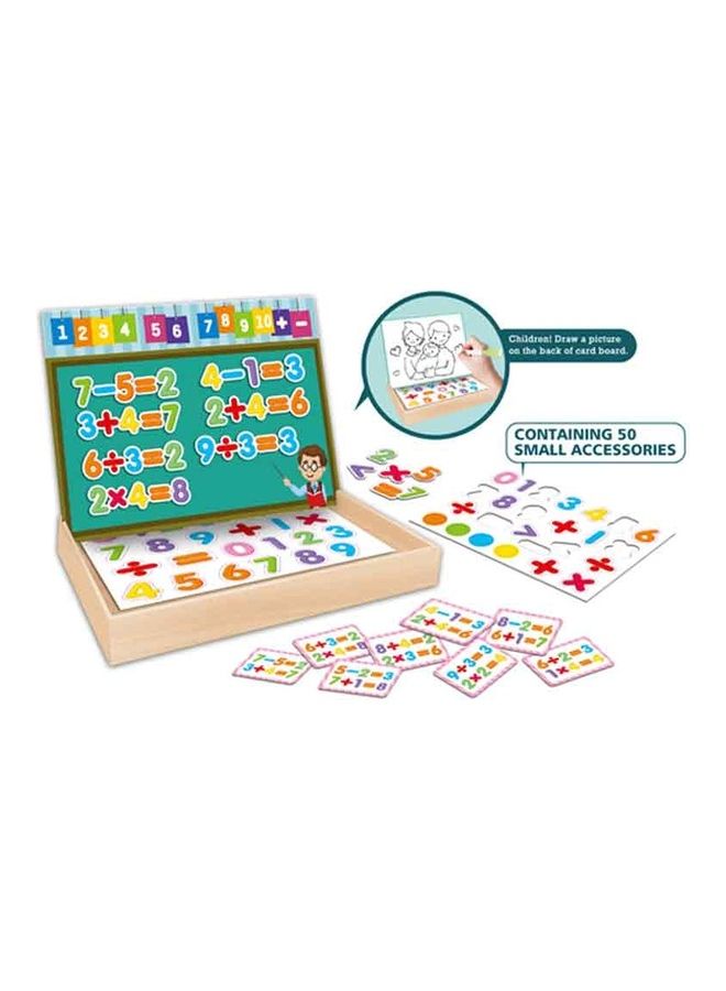 Educational Magnetic Wooden Art Easel Double Side Learning Puzzles Toys For Kids Toddlers Boys Girls Children Games Montessori Gift  (Digital Early Education Theme) 26*4*19cm