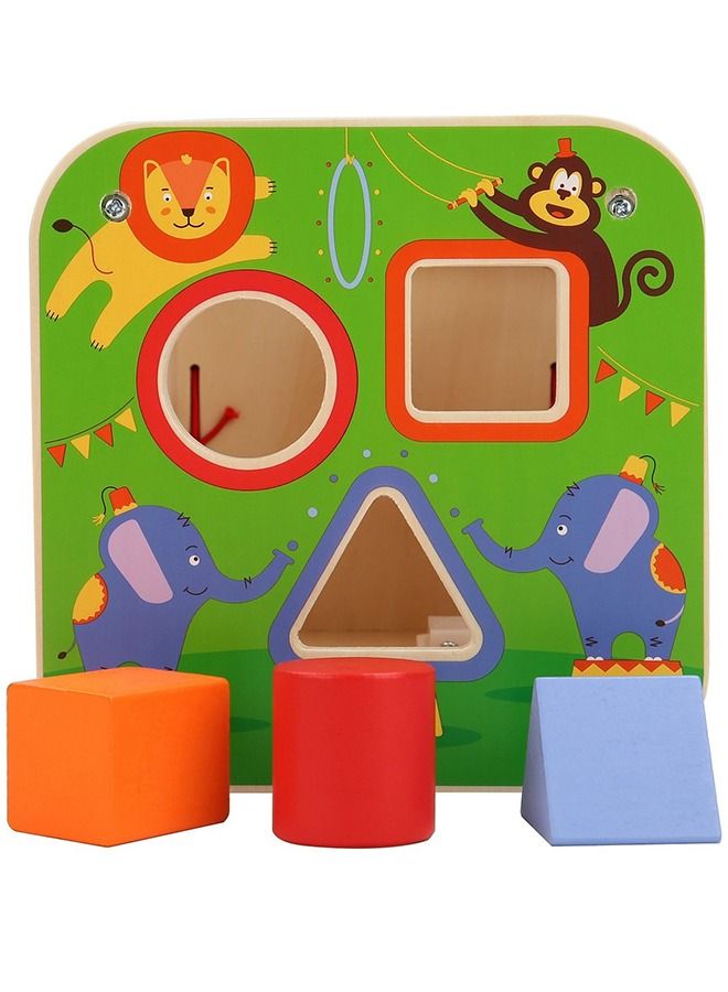 5 in 1 Wooden Activity Cube for kids Beads and Maze Toys with Shape Color Sorter Clock for Toddlers Educational Montessori Learning Preschool Activity Cube Toys for Boys, Girls 1+Years