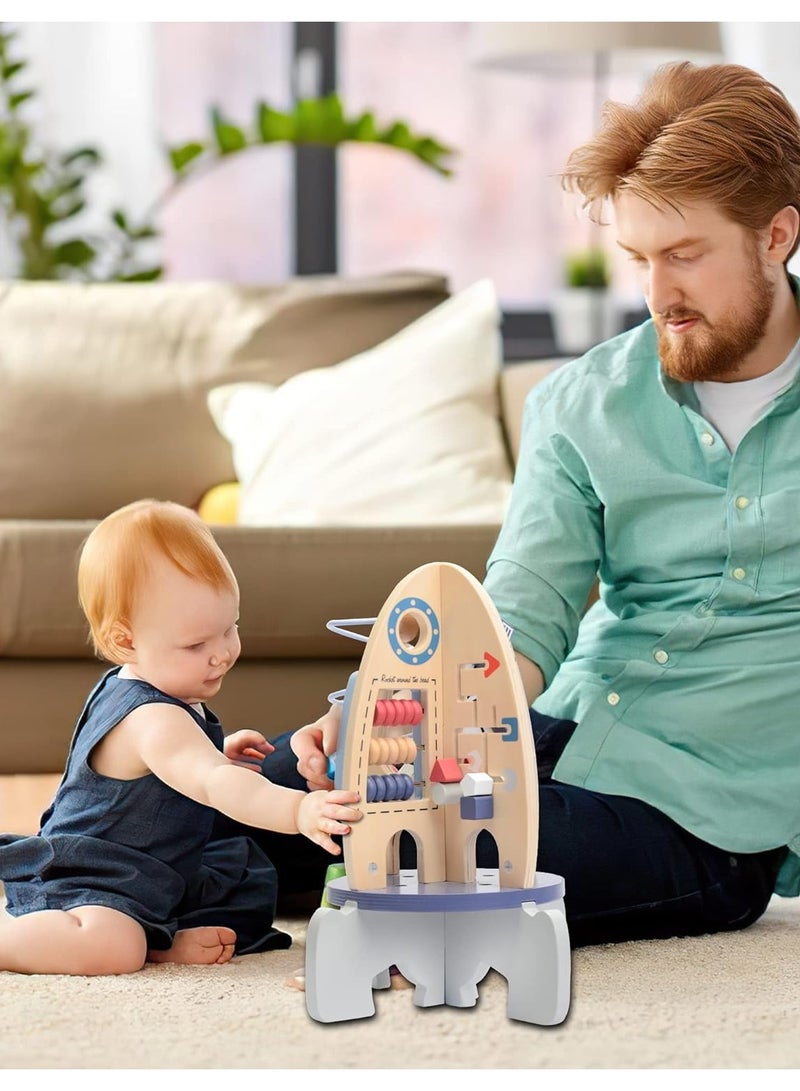 Wooden Toys Activity Cube, Themed Toys for Toddlers/kids for 1-3 Year Old, Montessori Toy Game, Bead Maze, STEM Developmental - Learning and Educational Toys Birthday Gifts for 1 Year Old Boys / Girls