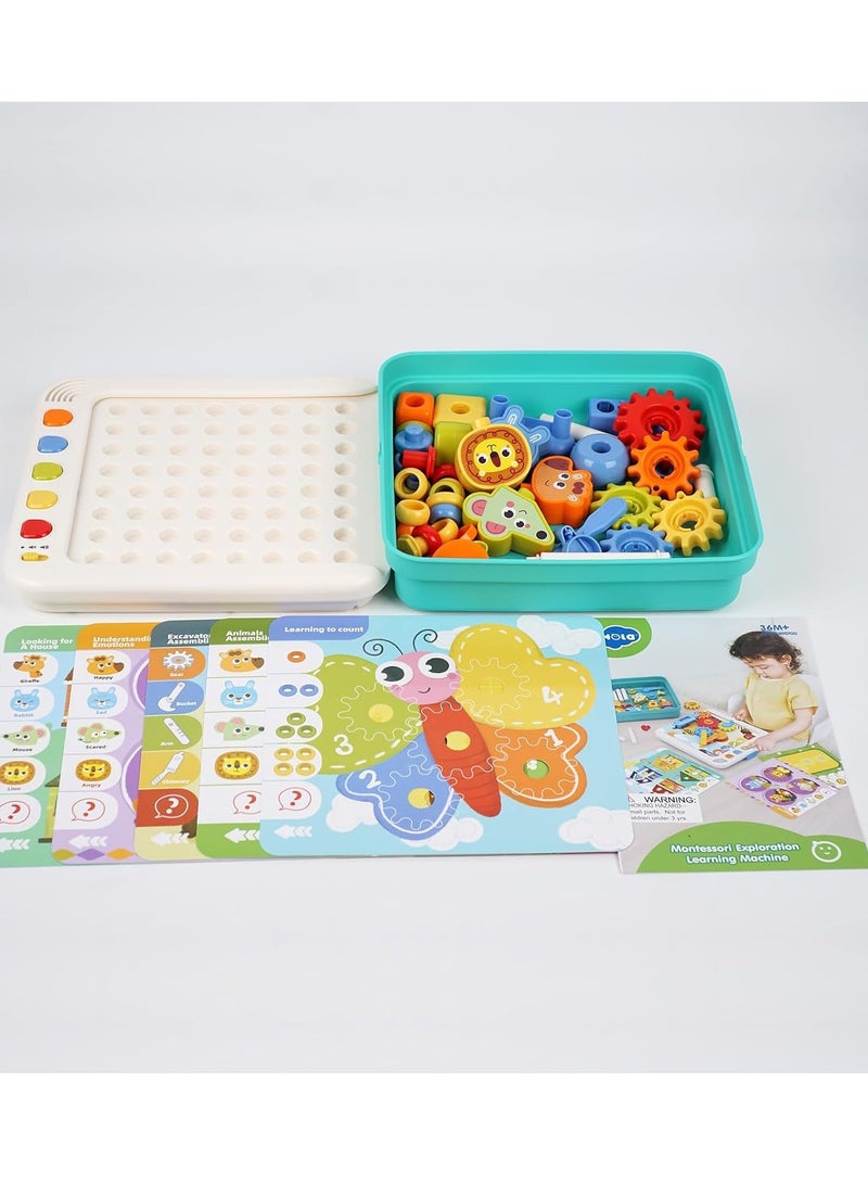 5 in 1 Montessori Early Learning Toys for Kids, Stacking and Sorting Games with Musical Fun- Toddler Busy Board - Preschool STEM Educational Toys for Boys and Girls 1 2 3 4 5 6 Year Old, Smart Toys