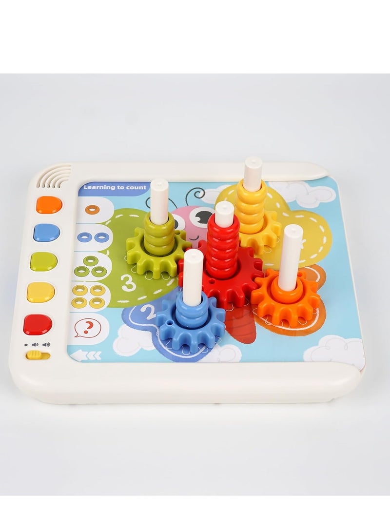 5 in 1 Montessori Early Learning Toys for Kids, Stacking and Sorting Games with Musical Fun- Toddler Busy Board - Preschool STEM Educational Toys for Boys and Girls 1 2 3 4 5 6 Year Old, Smart Toys