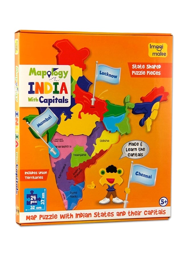 Mapology India With Capitals Jigsaw Puzzle Game MP12