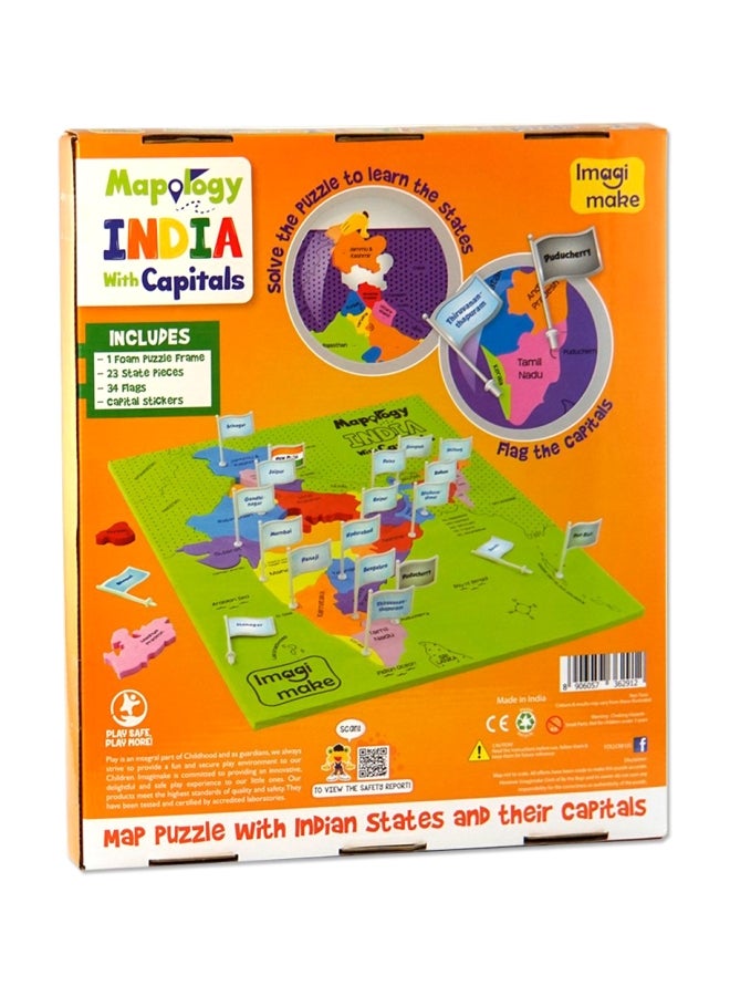 Mapology India With Capitals Jigsaw Puzzle Game MP12