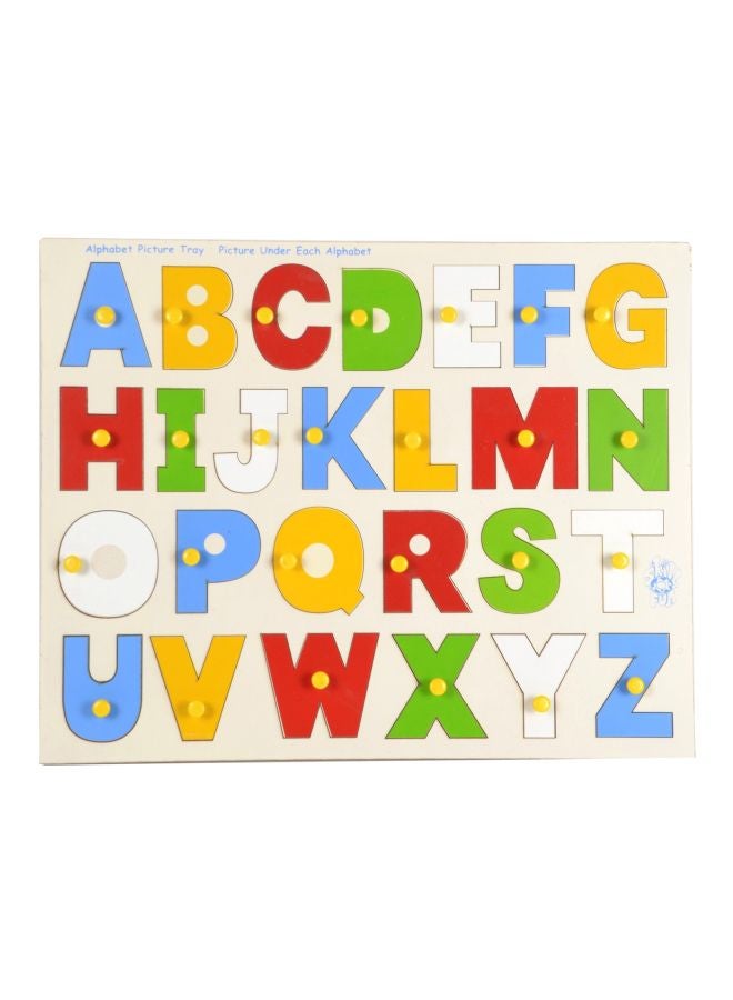 Wooden Alphabet Picture Tray With Knobs Learning Toy L-32SK