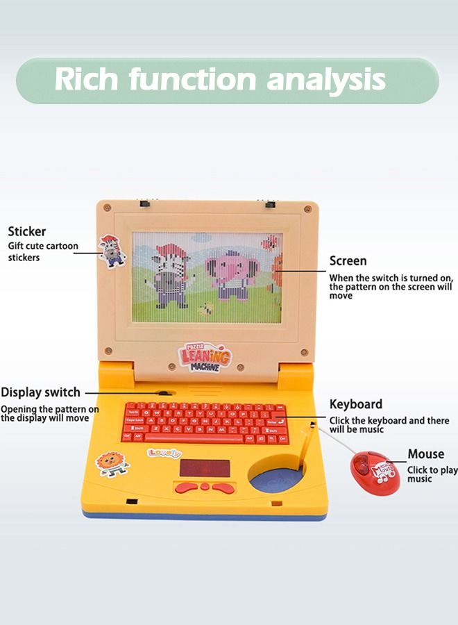 Kids Exploration Toy Laptop Educational Learning Computer, Children's Educational Interactive Computer,Keyboard and Mouse Included