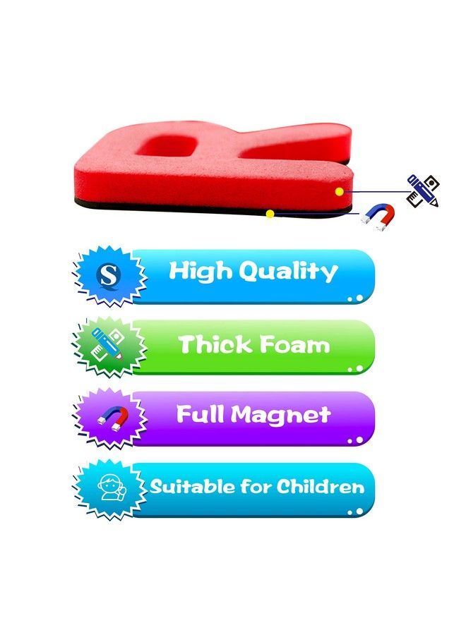 123 Pcs Magnetic Form Letters And Numbers With Uppercase And Lowercase Plus Symbols For Alphabet Vocabulary Math (Each Measures About 1.2