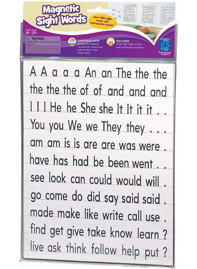 Magnetic Sight Words And Sentence Builders Over 240 Sight Words & Punctuation Marks: Perfect For Homeschool & Classroom Ages 5+